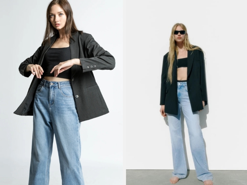 Phối Áo Vest Nữ Với Quần Jeans